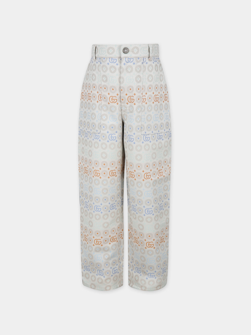 Ivory trousers for kids with double G